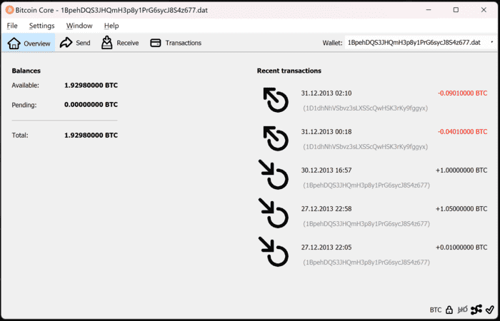 Real Bitcoin wallet